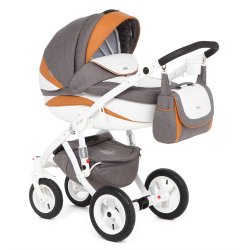 B24 - Детская коляска Adamex Barletta NEW 2 в 1 Ecco кожа 50%